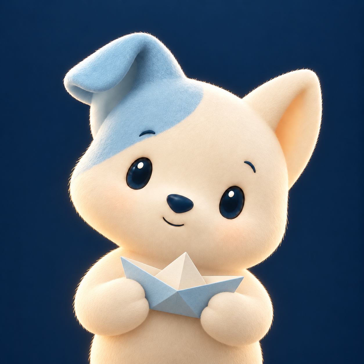 La mascotte de Les Timoussaillons, avec son bateau de papier